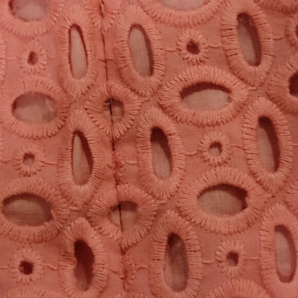 J Crew Mini Skirt Womens Size 8 Short Orange Pencil Eyelet Back Zip Casual Party - Picture 4 of 6